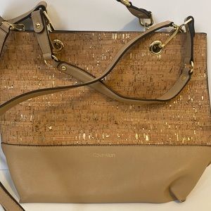 Calvin Klein cork and gold large bag